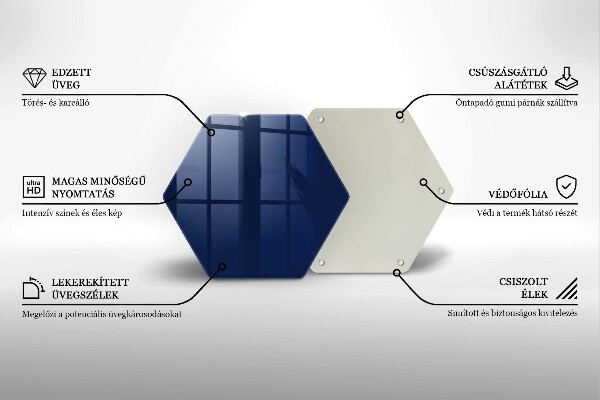 Steklena podloga za rezanje Modra barva