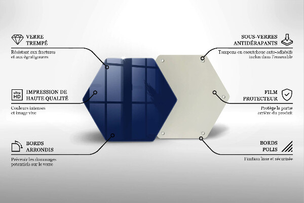 Steklena podloga za rezanje Modra barva