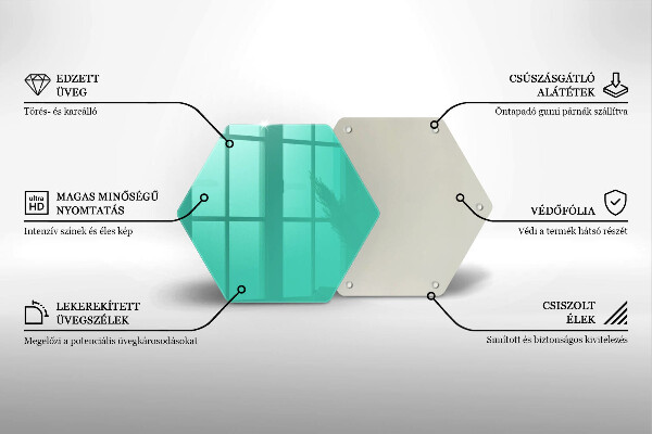 Steklena podloga za rezanje Zelena barva