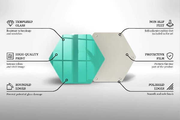 Steklena podloga za rezanje Zelena barva