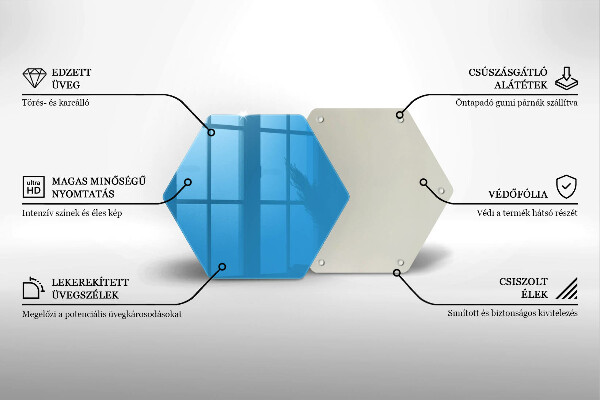 Steklena podloga za rezanje Modra barva