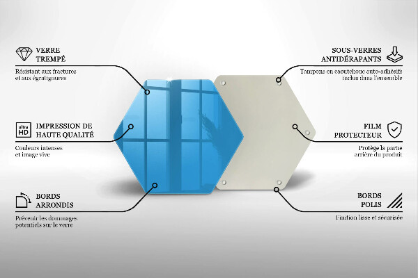 Steklena podloga za rezanje Modra barva