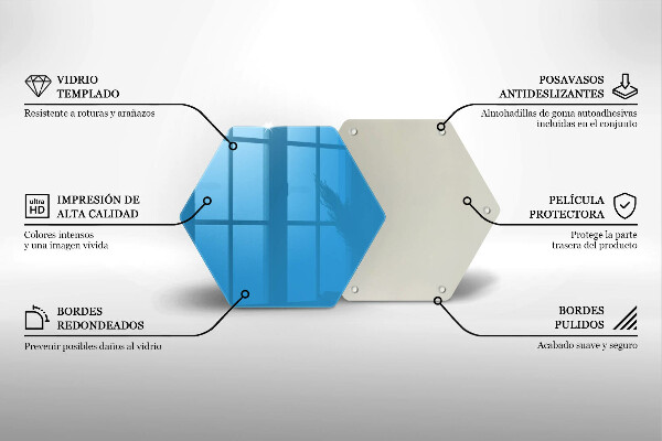 Steklena podloga za rezanje Modra barva