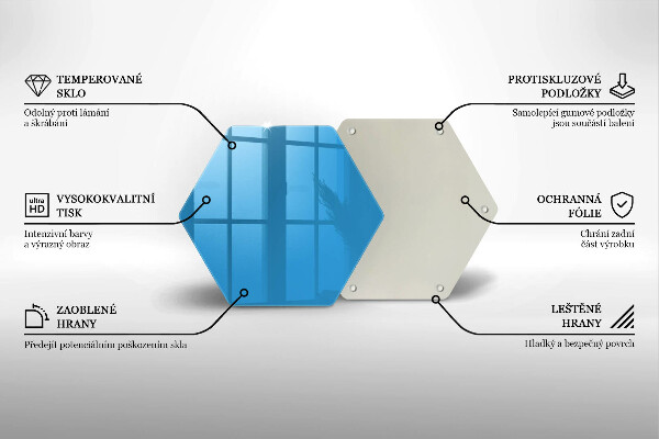 Steklena podloga za rezanje Modra barva