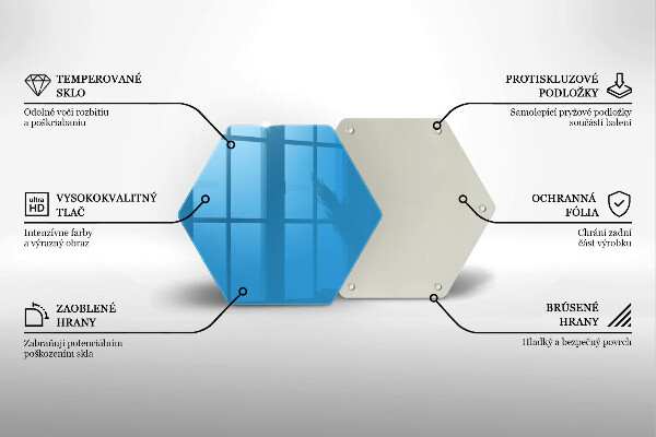Steklena podloga za rezanje Modra barva