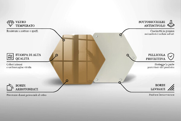 Steklena podloga za rezanje Bež barva