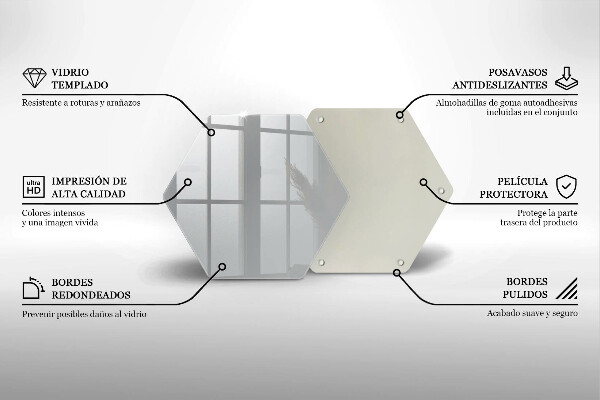 Steklena podloga za rezanje Siva barva