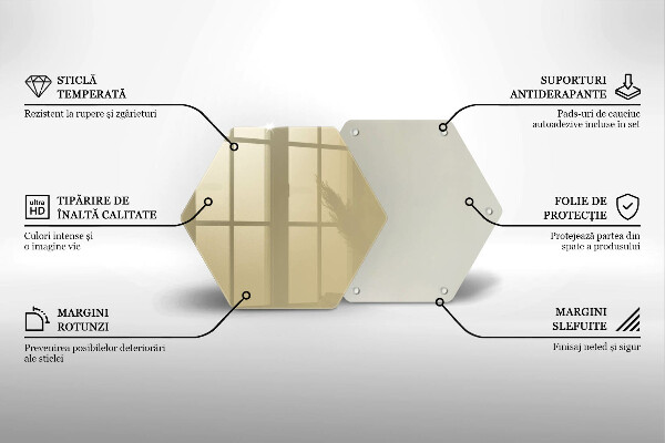 Steklena podloga za rezanje Bež barva