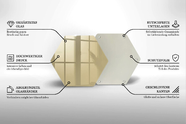 Steklena podloga za rezanje Bež barva