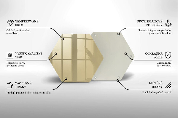 Steklena podloga za rezanje Bež barva