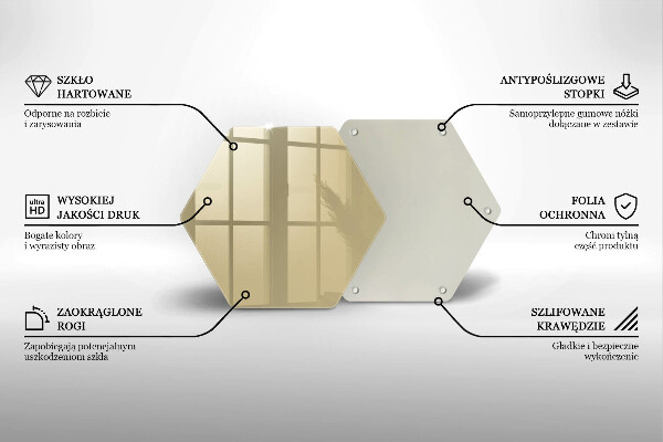 Steklena podloga za rezanje Bež barva