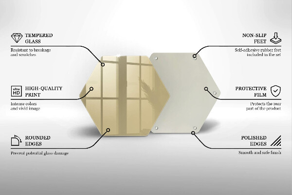 Steklena podloga za rezanje Bež barva