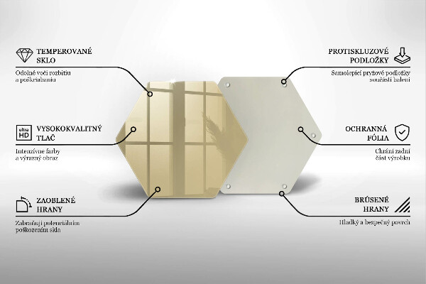 Steklena podloga za rezanje Bež barva