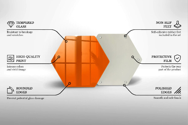 Steklena podloga za rezanje oranžna barva