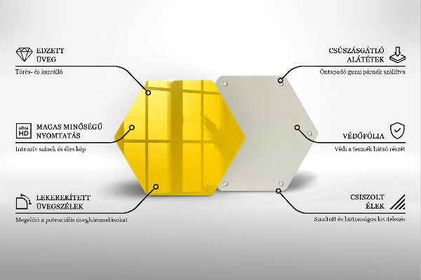 Steklena podloga za rezanje Rumena