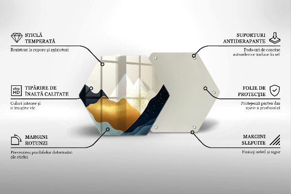 Steklena podloga za rezanje Abstraktne gore