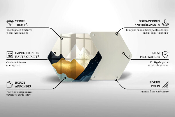 Steklena podloga za rezanje Abstraktne gore