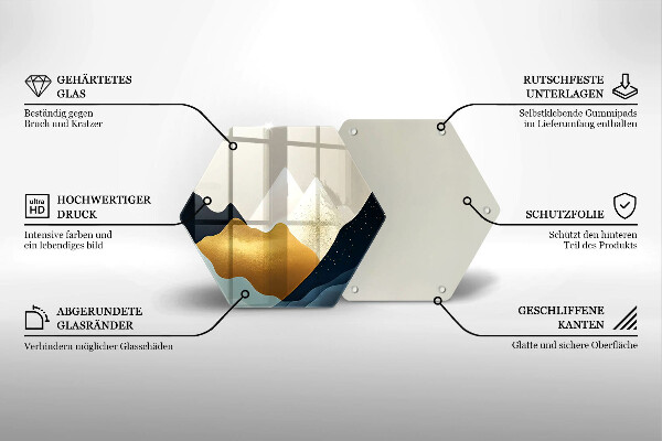 Steklena podloga za rezanje Abstraktne gore