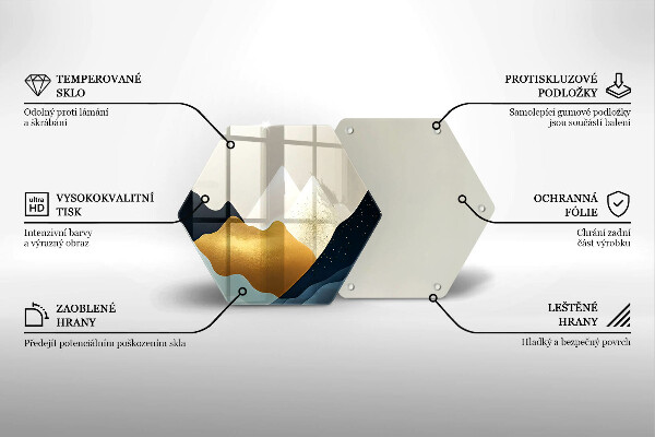 Steklena podloga za rezanje Abstraktne gore