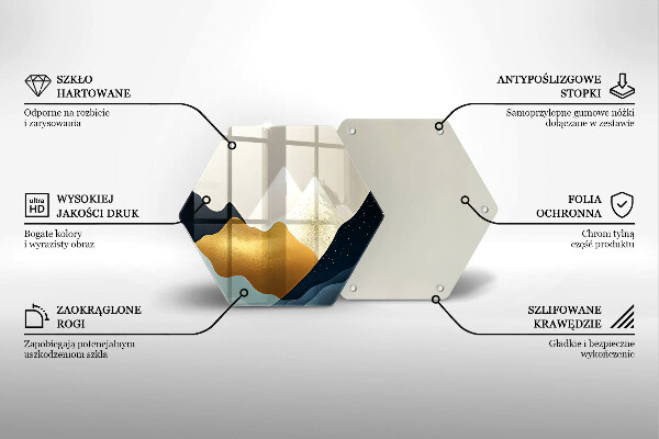 Steklena podloga za rezanje Abstraktne gore