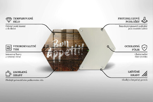 Steklena podloga za rezanje Napisne table Bon Appetit