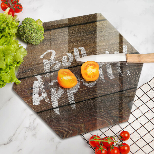 Steklena podloga za rezanje Napisne table Bon Appetit
