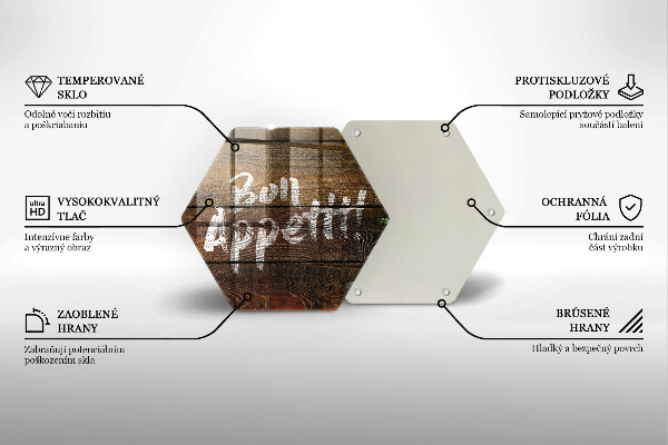 Steklena podloga za rezanje Napisne table Bon Appetit