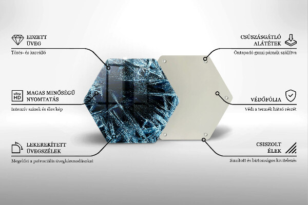 Steklena podloga za rezanje Struktura ostrega ledu