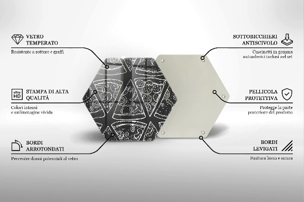 Steklena podloga za rezanje Ilustracija pice