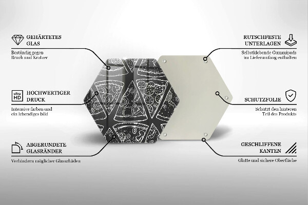 Steklena podloga za rezanje Ilustracija pice