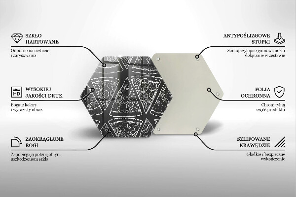 Steklena podloga za rezanje Ilustracija pice