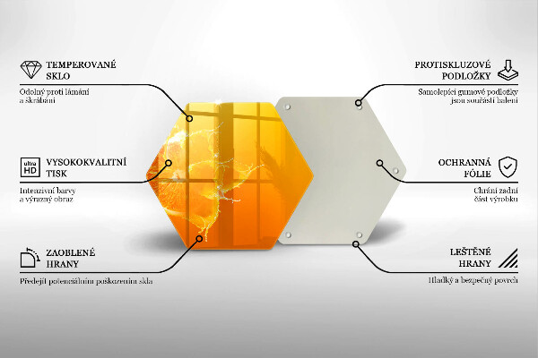 Steklena podloga za rezanje Sočno oranžno sadje