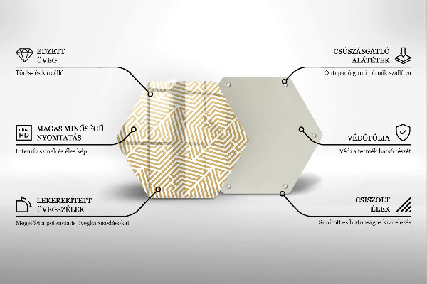 Steklena podloga za rezanje Geometrijske črte