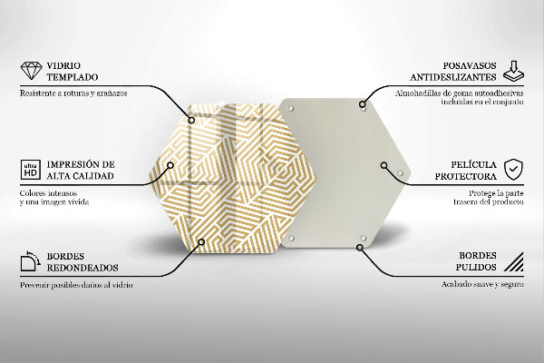 Steklena podloga za rezanje Geometrijske črte