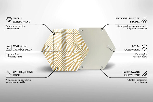 Steklena podloga za rezanje Geometrijske črte