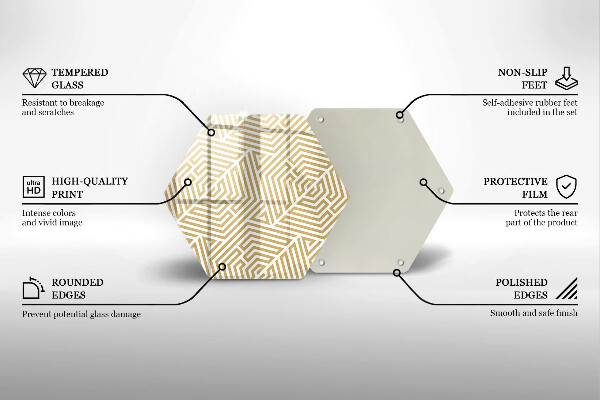 Steklena podloga za rezanje Geometrijske črte
