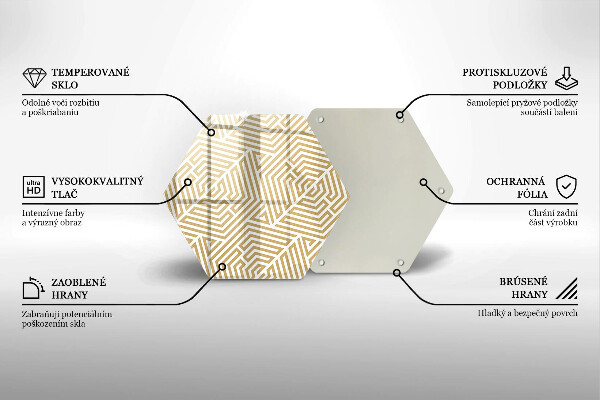 Steklena podloga za rezanje Geometrijske črte