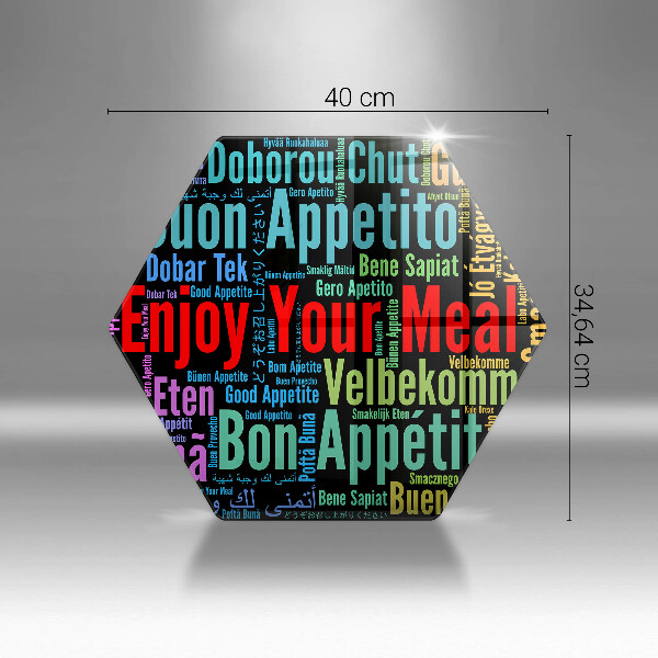 Steklena podloga za rezanje Podnapisi Bon appetit jeziki