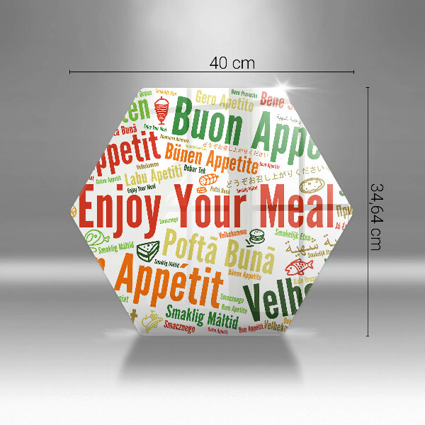 Steklena podloga za rezanje Podnapisi Bon appetit jeziki