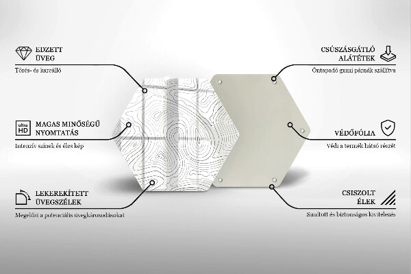 Steklena podloga za rezanje Abstraktne oblike