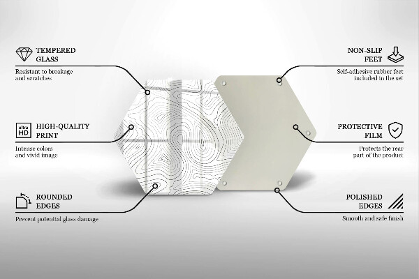 Steklena podloga za rezanje Abstraktne oblike