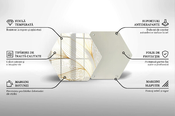 Steklena podloga za rezanje Vzorec modernih linij