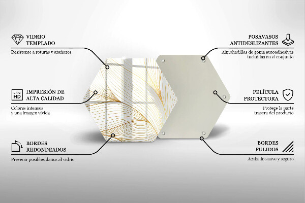 Steklena podloga za rezanje Vzorec modernih linij