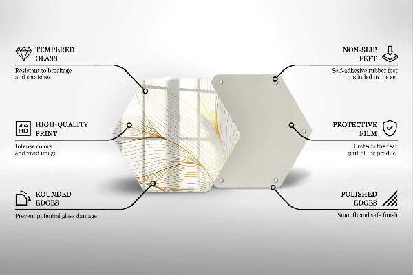 Steklena podloga za rezanje Vzorec modernih linij