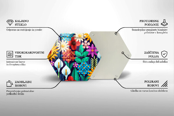 Steklena podloga za rezanje Ilustracija travniškega cvetja