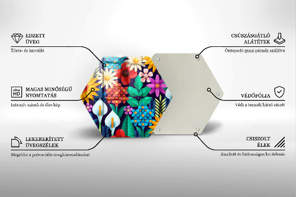 Steklena podloga za rezanje Ilustracija travniškega cvetja