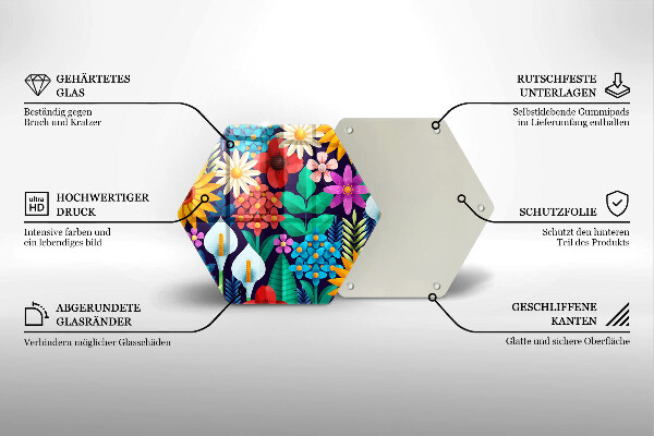 Steklena podloga za rezanje Ilustracija travniškega cvetja