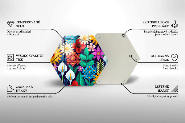 Steklena podloga za rezanje Ilustracija travniškega cvetja