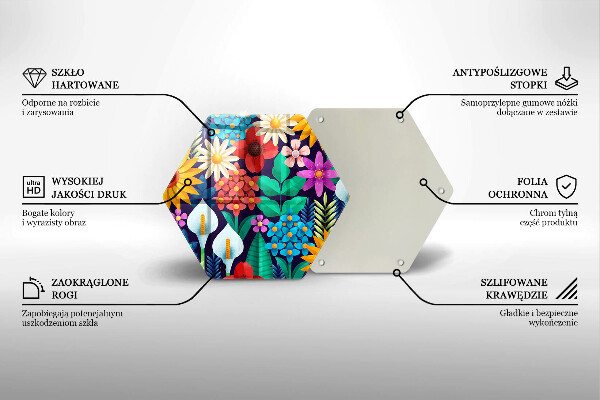 Steklena podloga za rezanje Ilustracija travniškega cvetja