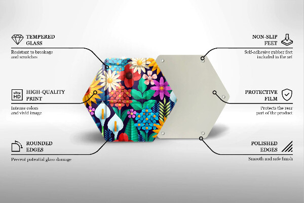 Steklena podloga za rezanje Ilustracija travniškega cvetja